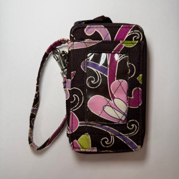 Vera Bradley Purple Punch Print All In One ID Wristlet Zip Wallet - Picture 1 of 4